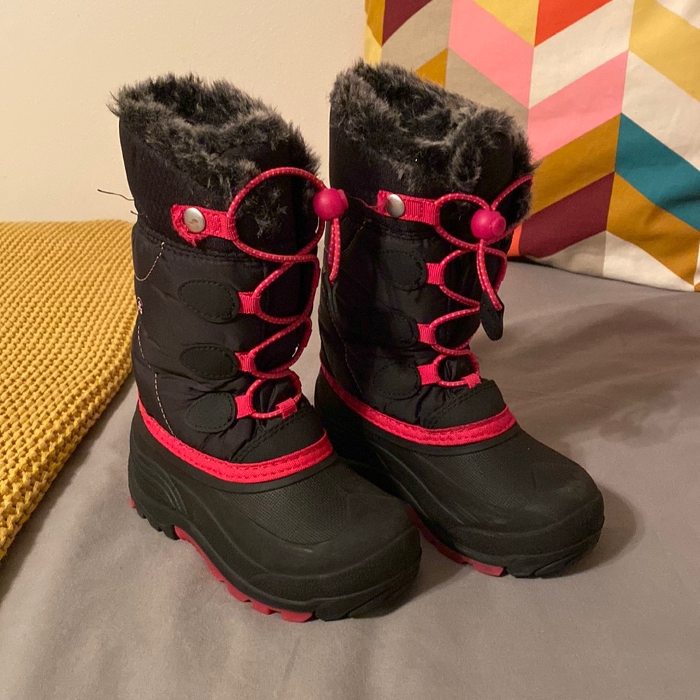 Kamik Kids Snow boot black/pink tall fur waterproof